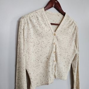 Cropped Long Sleeve vintage button-down cardigan
